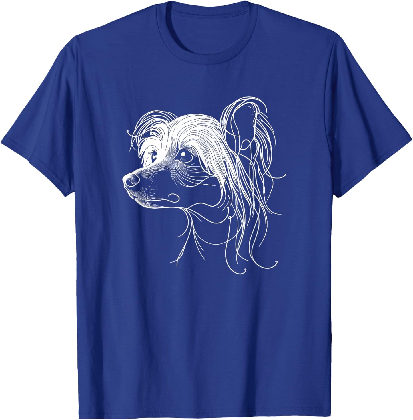Line Art Chinese Crested Dog Crestie T-Shirt - T-Shirt | Royal