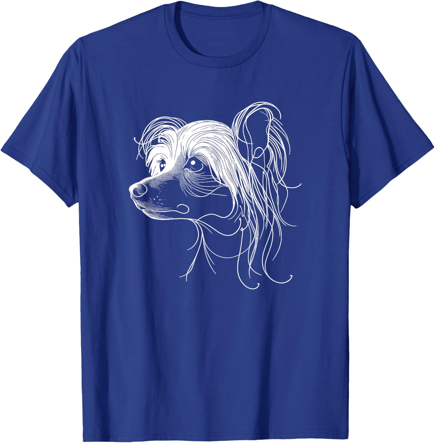 Line Art Chinese Crested Dog Crestie T-Shirt - T-Shirt | Royal
