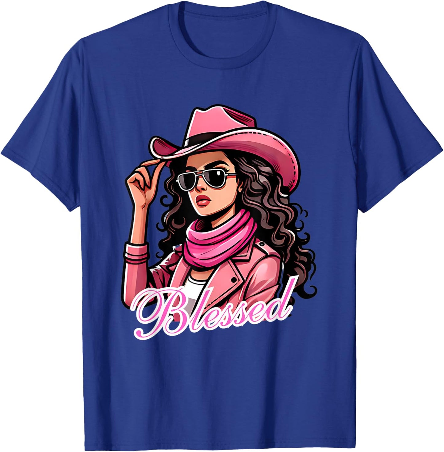 Blessed Black Cowgirl Western Swag African Christian Woman T-Shirt - T-Shirt | Royal