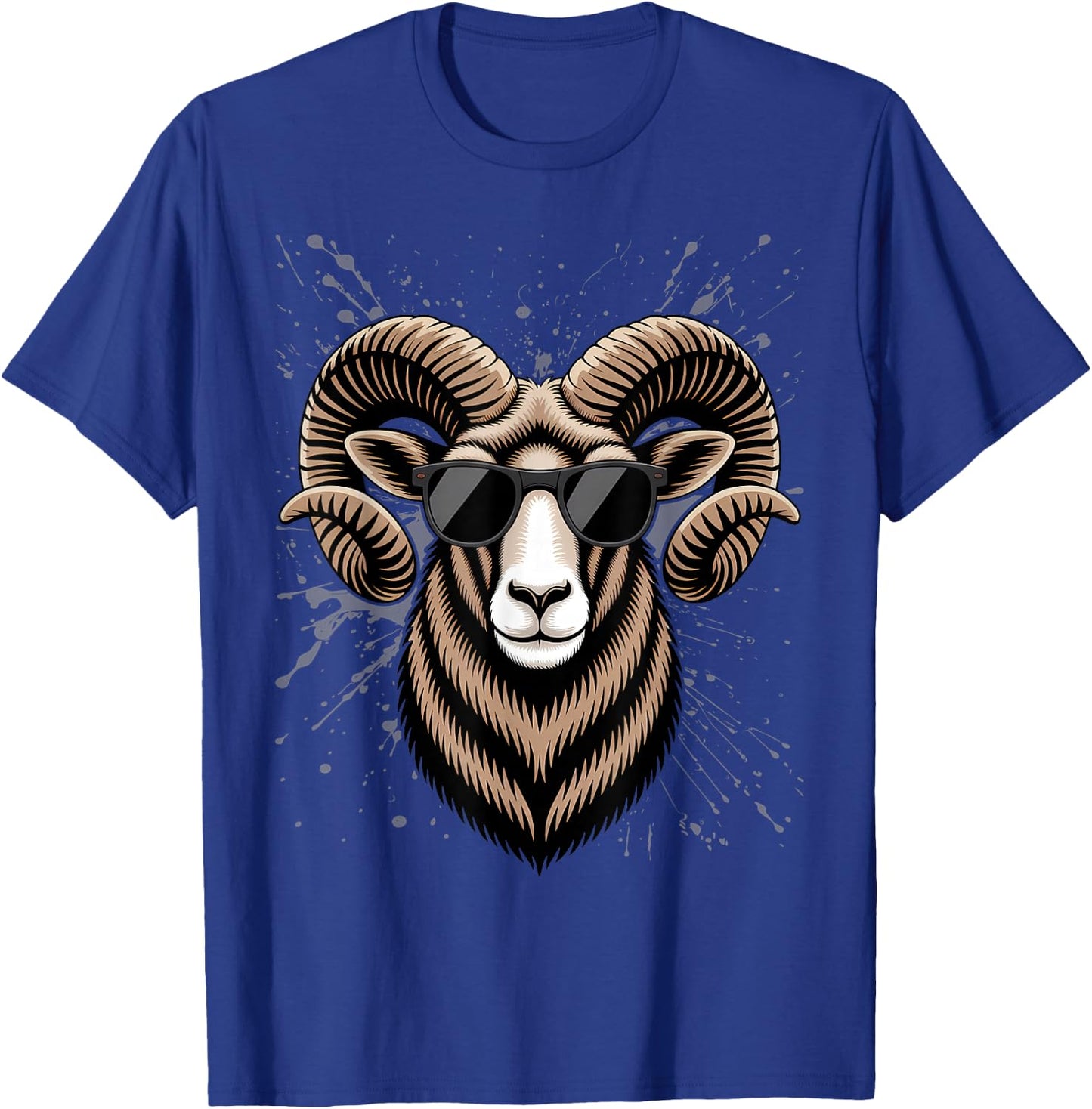Retro Ram in Sunglasses Men Women Kids Novelty Funny T-Shirt - T-Shirt | Royal