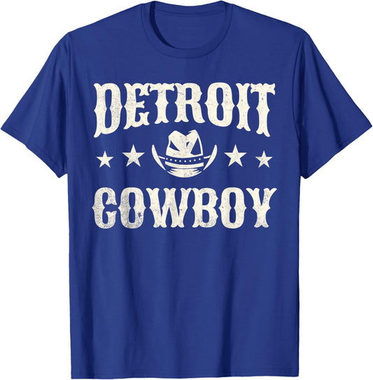 Detroit Cowboy Western Lover Country Music T-Shirt - T-Shirt | Royal