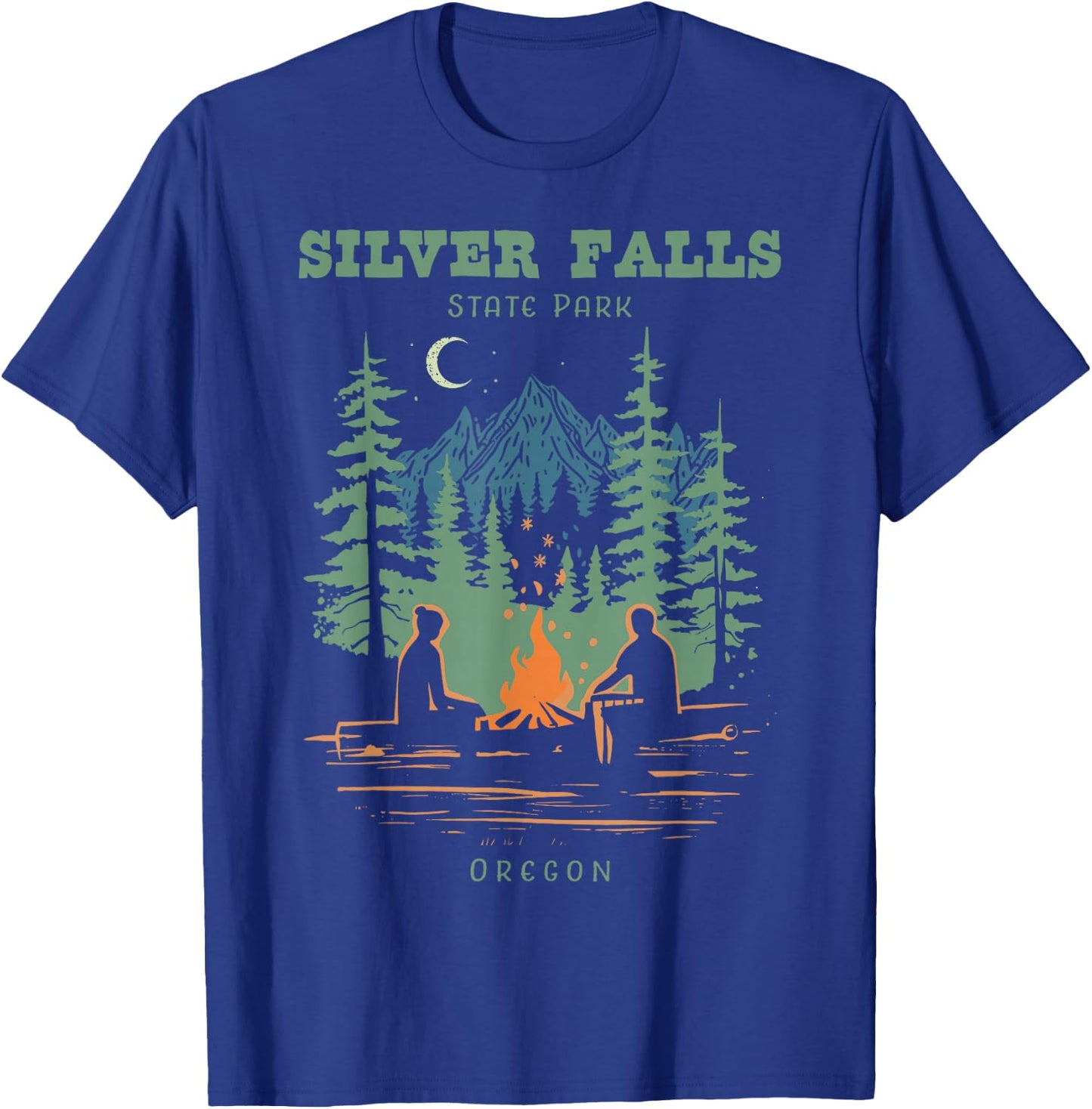 Silver Falls State Park Oregon Retro Vintage T-Shirt - T-Shirt | Royal