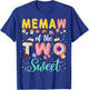Memaw Of The Two Sweet Birthday Girl Donut Lover T-Shirt - T-Shirt | Royal