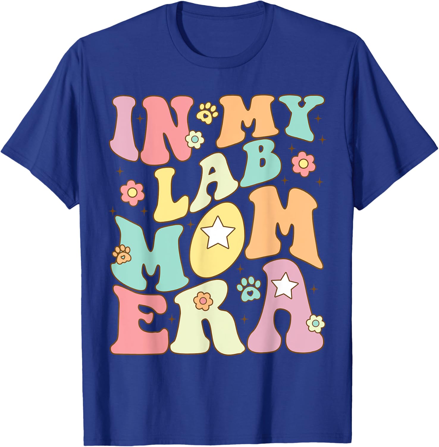 In My Lab Mom Era Puppy Dog Mama Groovy Retro Girls Women T-Shirt - T-Shirt | Royal