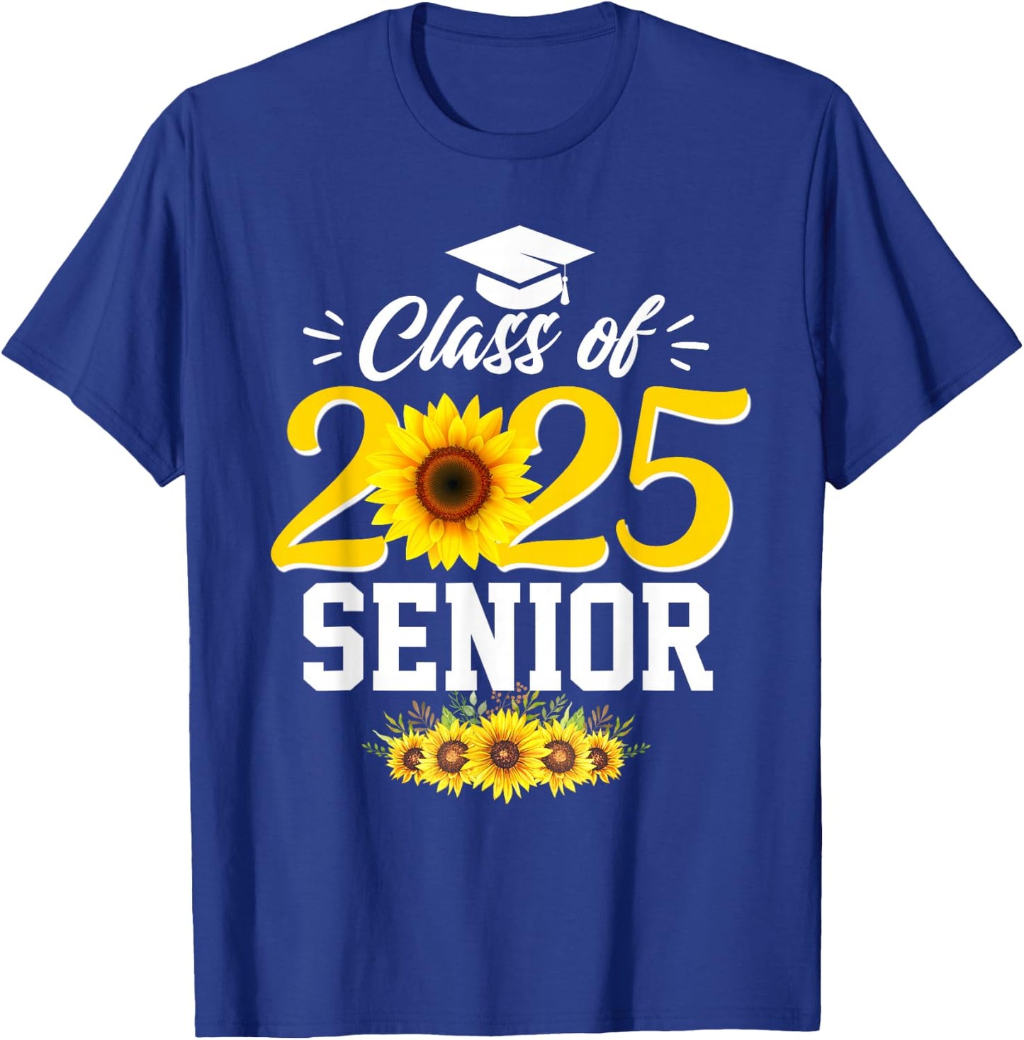 Class of 2025 senior girl floral sunflower senior 2025 T-Shirt - T-Shirt | Royal