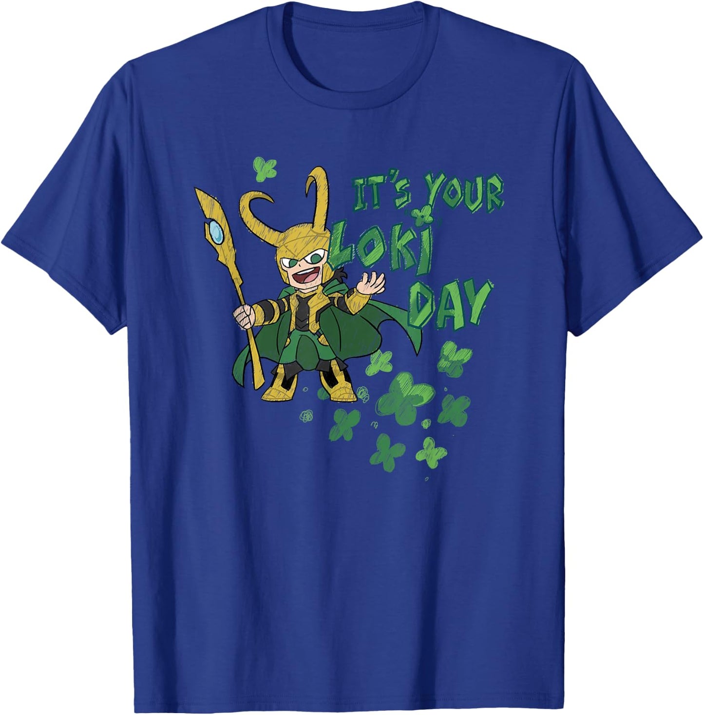 Marvel It's Your Loki Day 4-Leaf Clovers St. Patrick's Day T-Shirt - T-Shirt | Royal