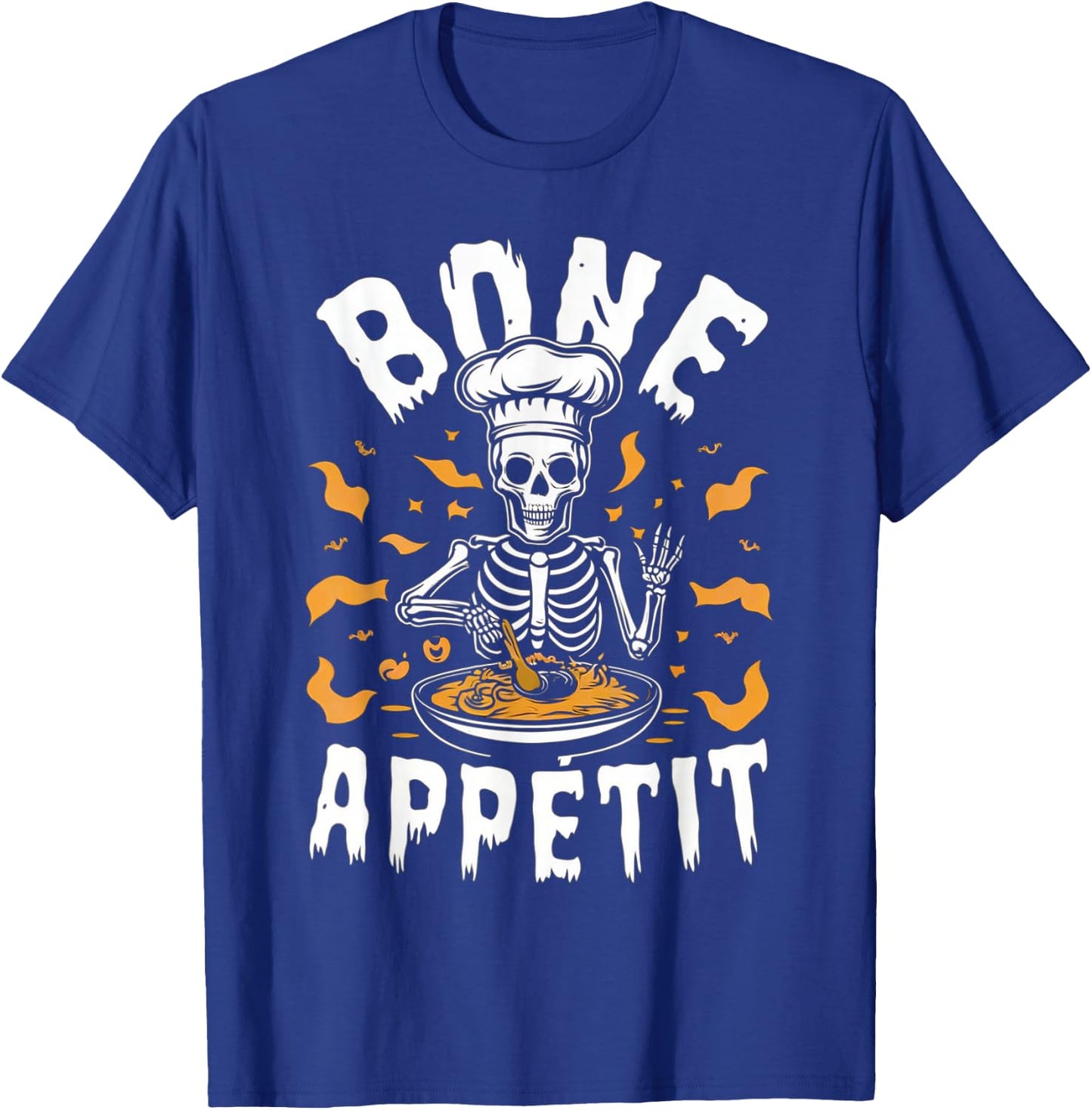 Bone Appetit Skeleton Chef Halloween Shirt Cooking Cute Cook T-Shirt - T-Shirt | Royal