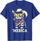 USA 'Merica Cat 4th of July Men Women Kids Funny Patriotic T-Shirt - T-Shirt | Royal