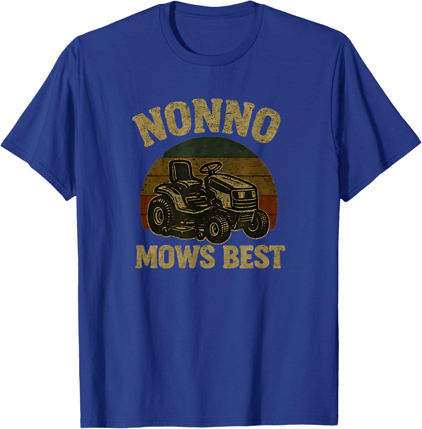 Nonno Mows Best Funny Retro Lawn Mowing T-Shirt - T-Shirt | Royal