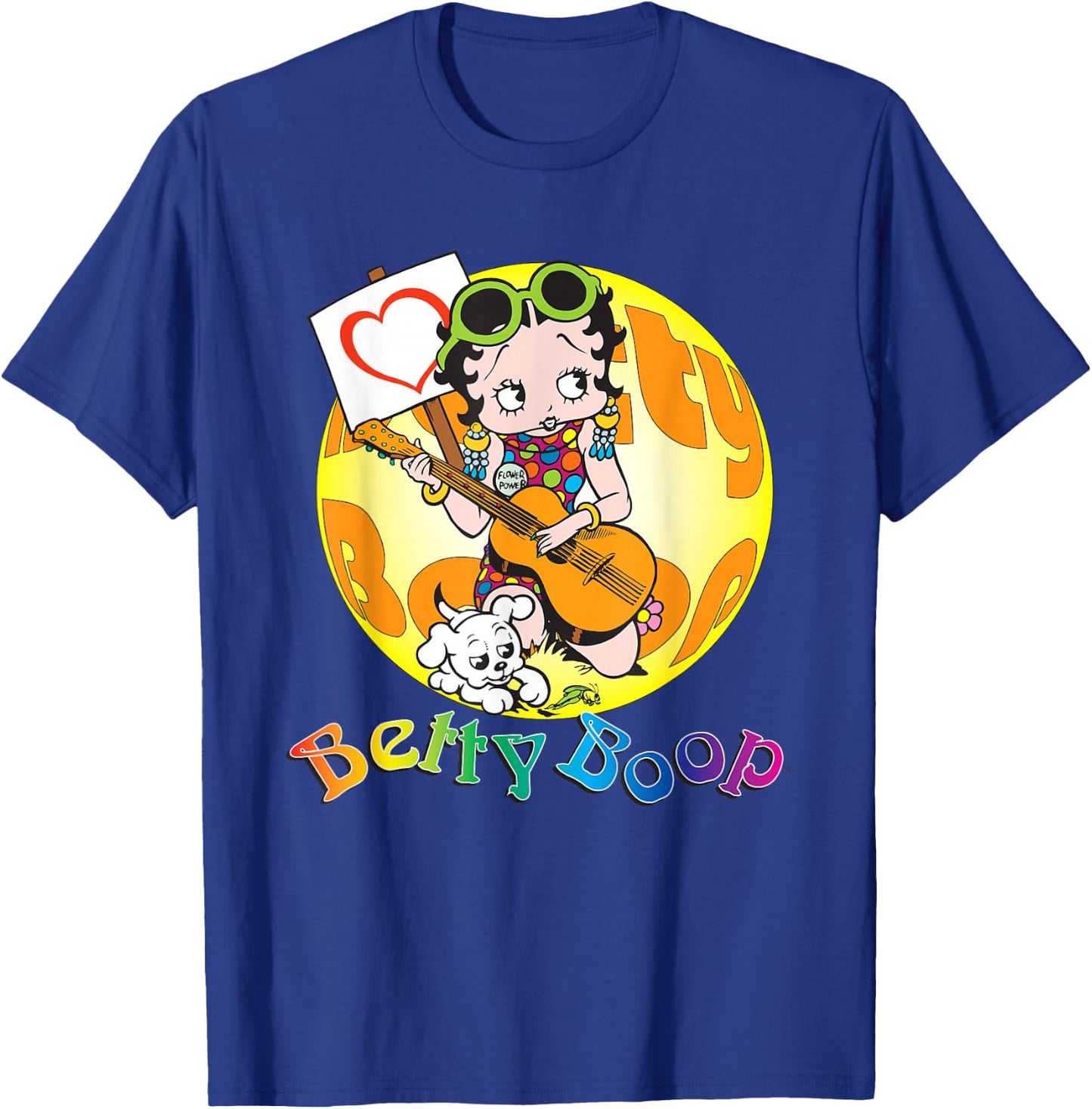 Betty Boop Groovy Guitar 70s T-Shirt - T-Shirt | Royal