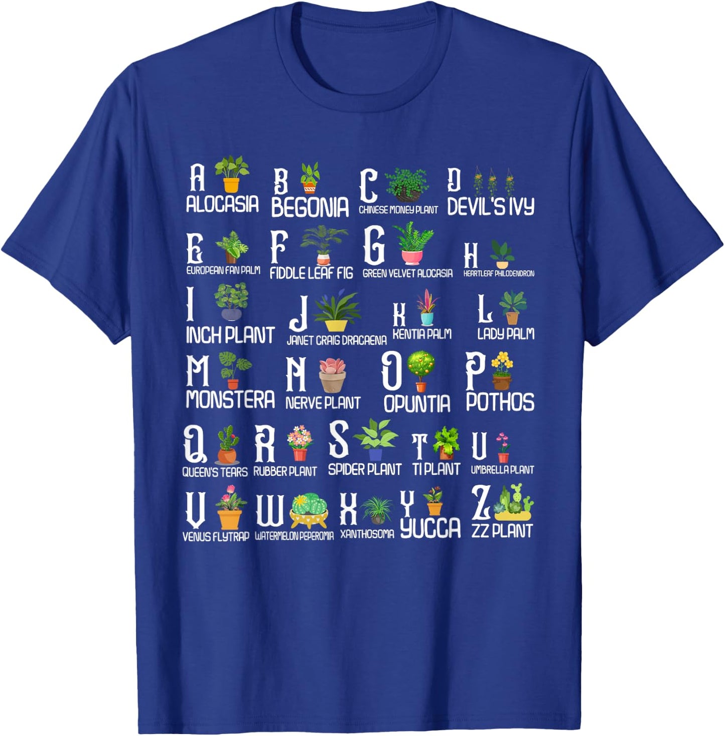 Plant Alphabet ABC Back To School Teacher Educational T-Shirt - T-Shirt | Royal
