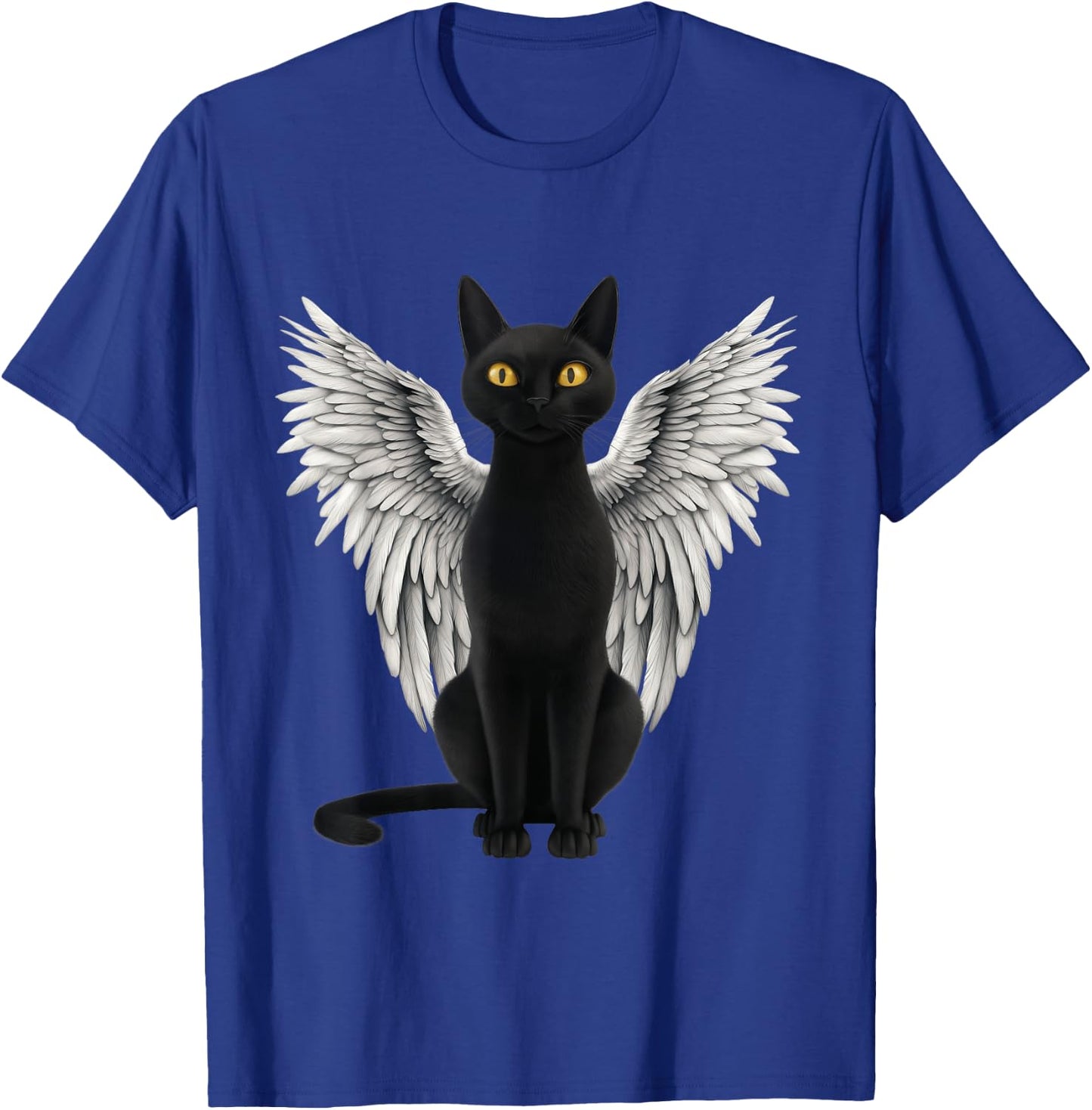 Black Cat Angel Wings T-Shirt - T-Shirt | Royal