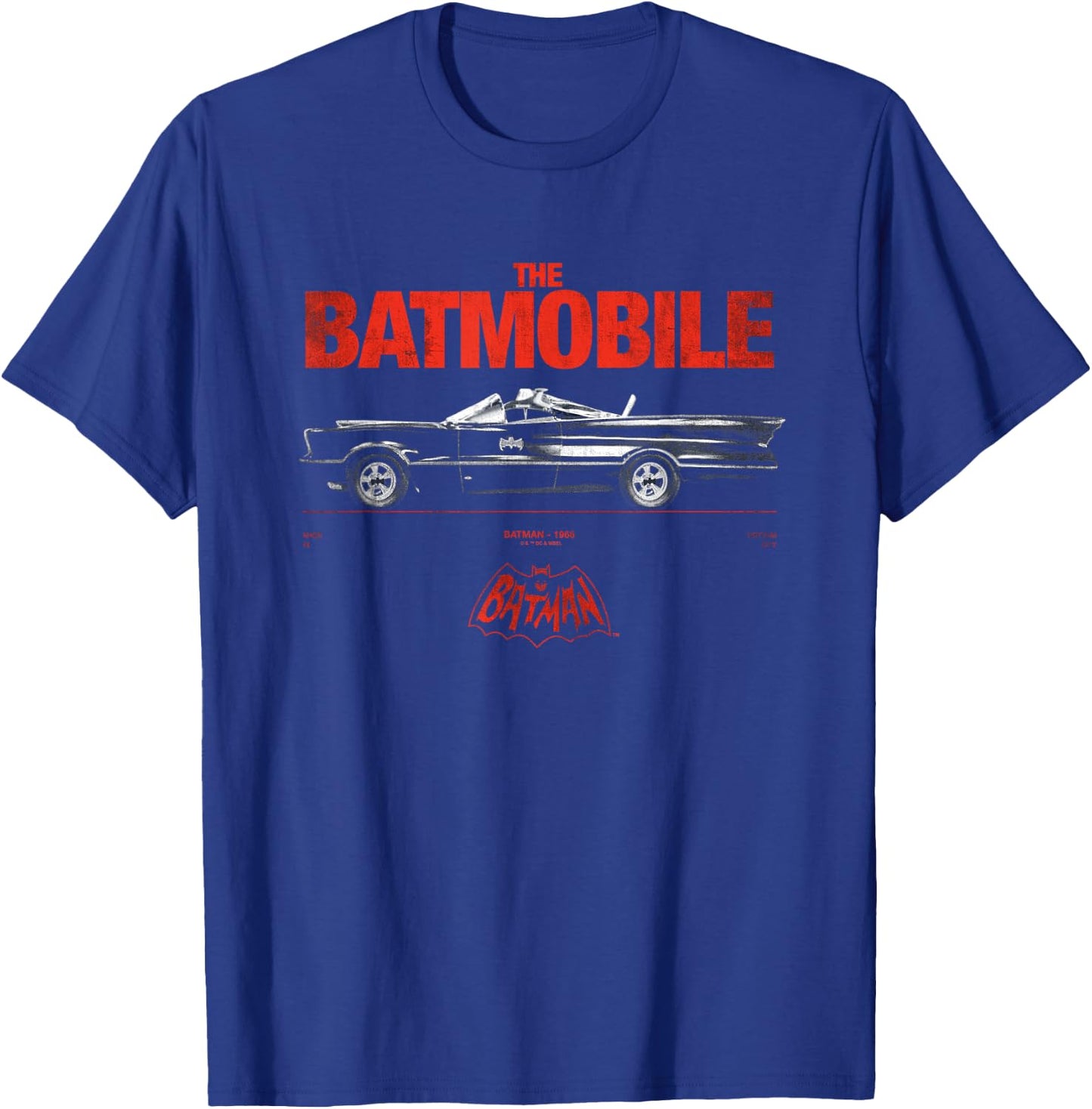 Batman Classic '66 Batmobile 85th Anniversary T-Shirt - T-Shirt | Royal