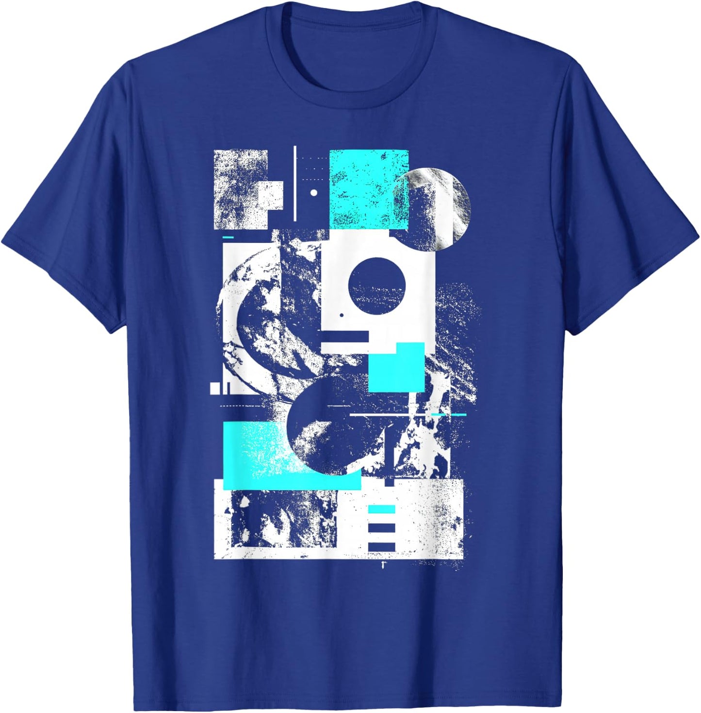 Minimalist Brutalist Geometric Gray Abstract Matrix Graphic T-Shirt - T-Shirt | Royal