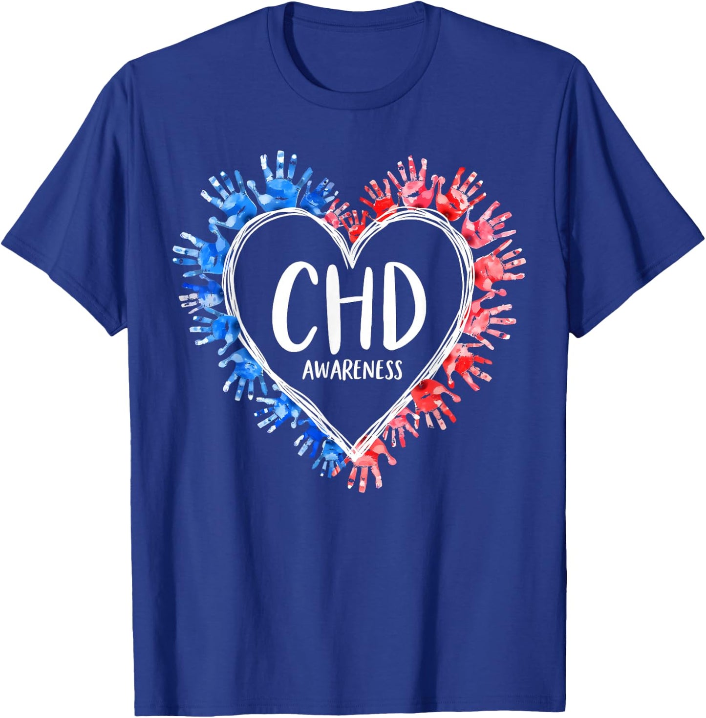 CHD Congenital Heart Defect Awareness Month Wear Red For CHD T-Shirt - T-Shirt | Royal
