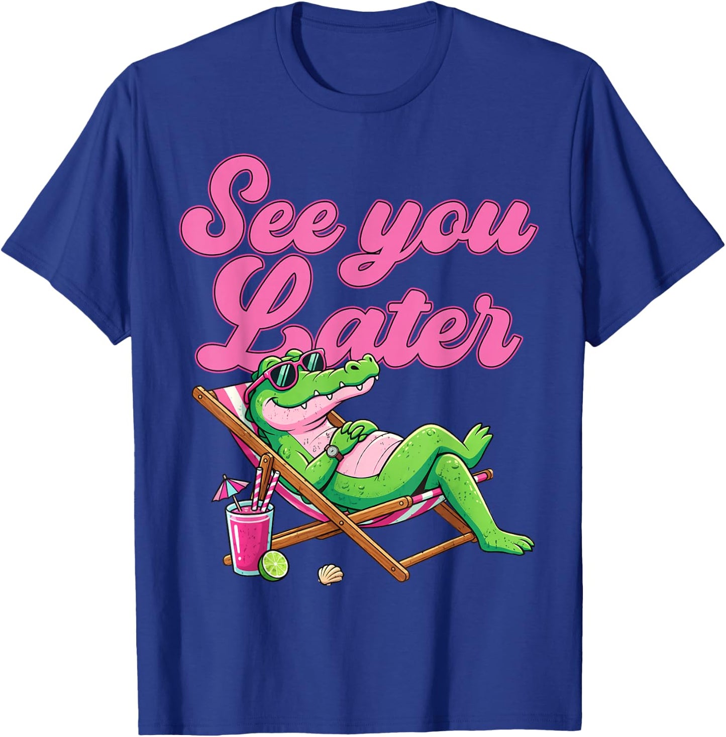 See You Later Teacher Summer Alligator Last Day of School T-Shirt - T-Shirt | Royal