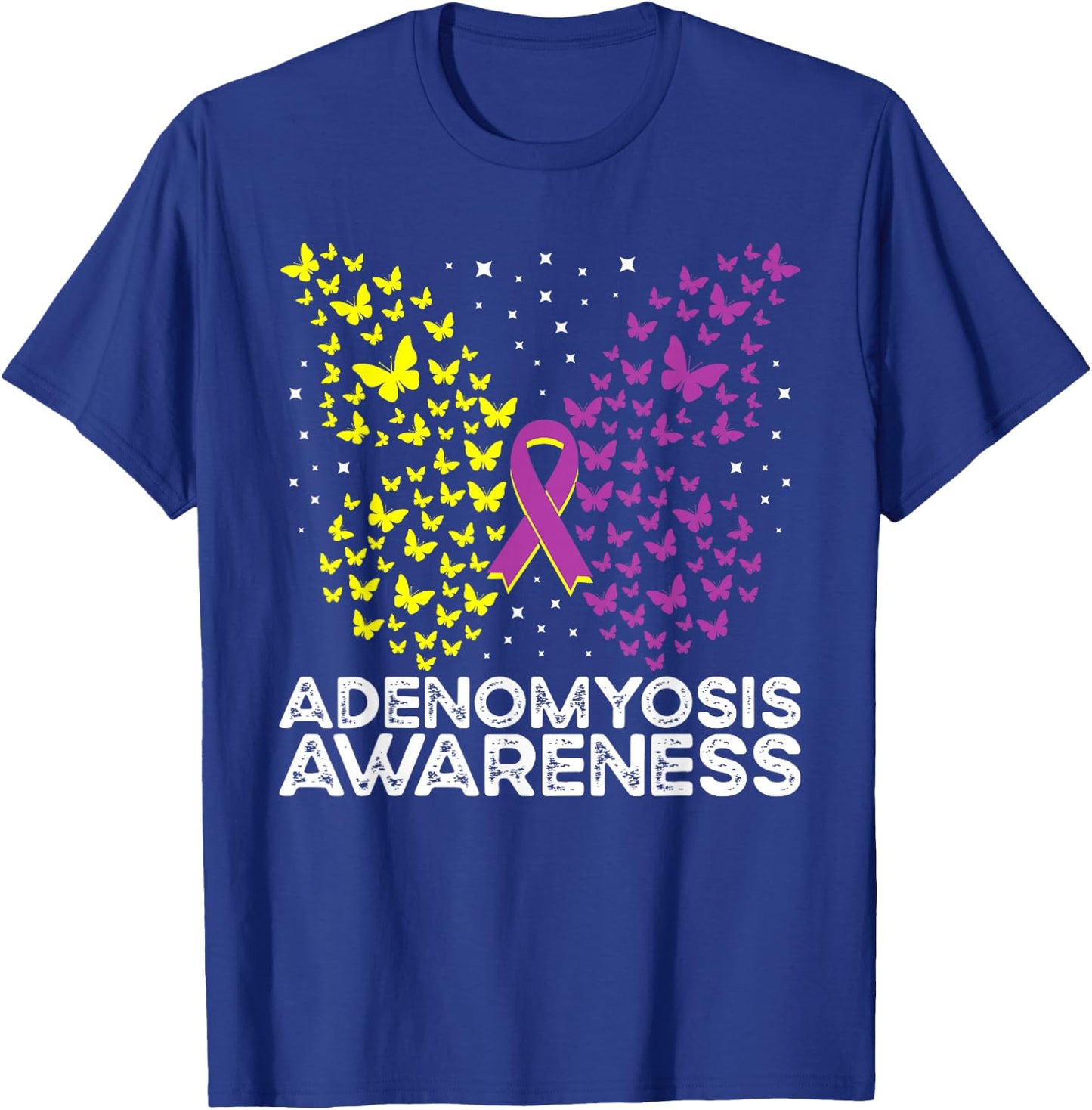 Adenomyosis Awareness Adenomyosis Butterfly T-Shirt - T-Shirt | Royal