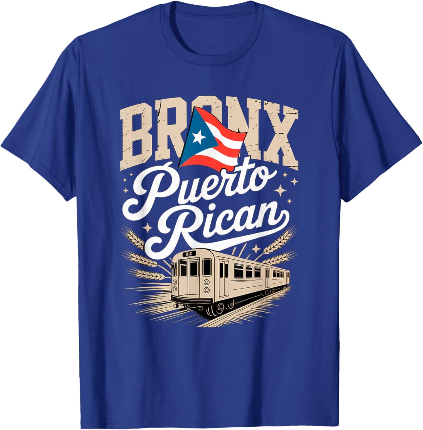 Bronx Puerto Rican Heritage Subway Train Vintage Urban Pride T-Shirt - T-Shirt | Royal