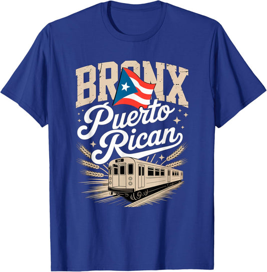 Bronx Puerto Rican Heritage Subway Train Vintage Urban Pride T-Shirt - T-Shirt | Royal