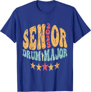 Senior 2025 Drum Major 2025 Class Of 2025 Drum Major T-Shirt - T-Shirt | Royal