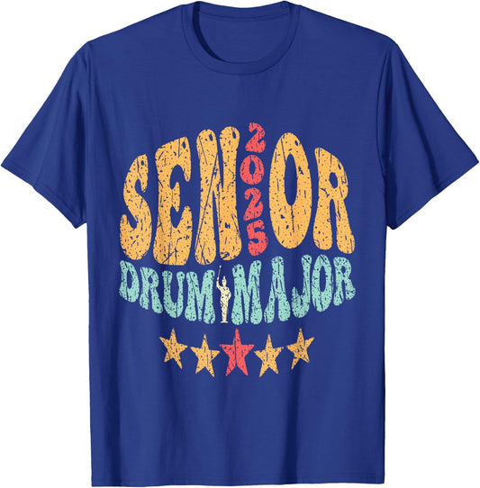 Senior 2025 Drum Major 2025 Class Of 2025 Drum Major T-Shirt - T-Shirt | Royal