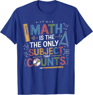 Funny Math Teacher Mathematician Subject Mathematics Joke T-Shirt - T-Shirt | Royal