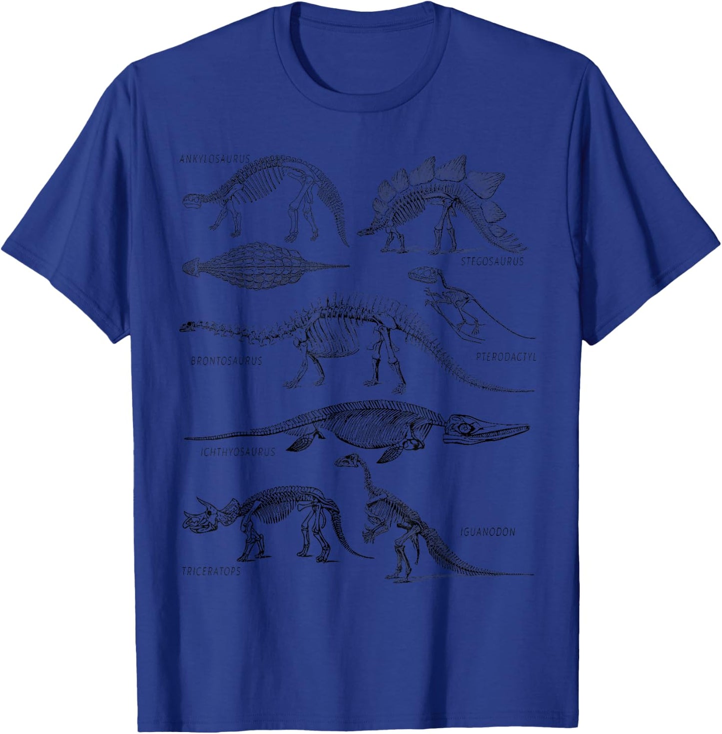 Dino Dinosaur Skeleton Clothing Vintage Paleontology Art T-Shirt - T-Shirt | Royal