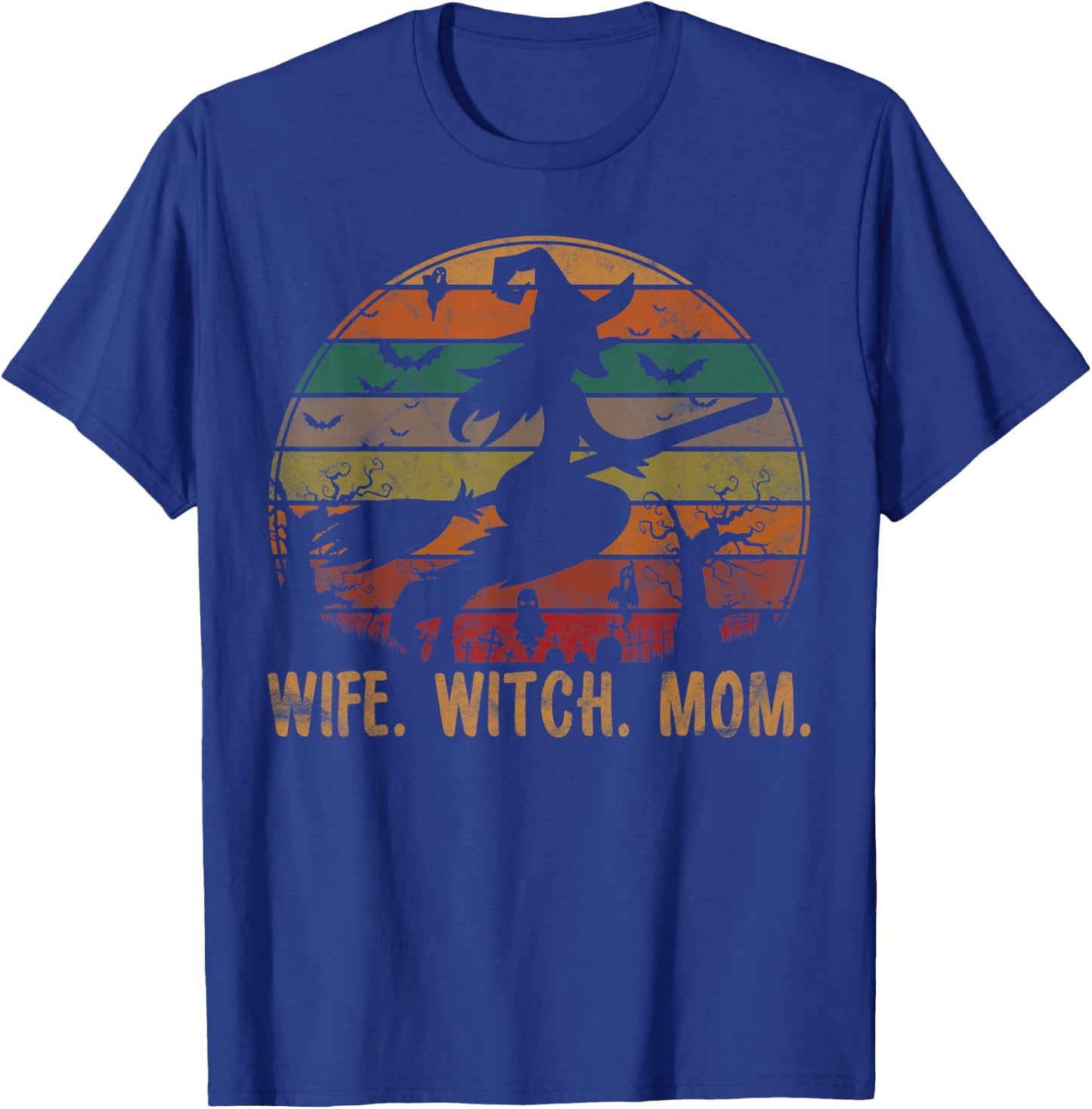 Wife Witch Mom Woman Halloween Gift Matching Group Costume T-Shirt - T-Shirt | Royal