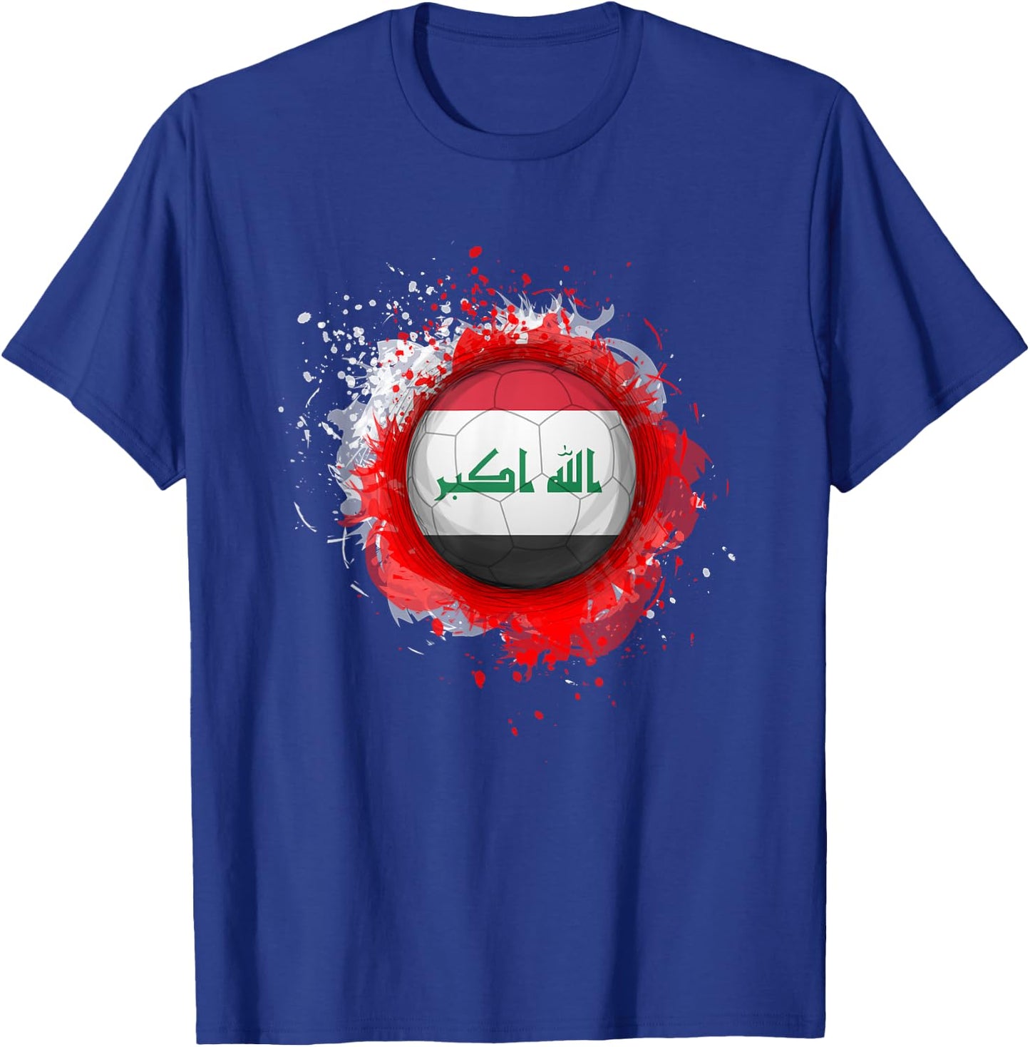 Proud Heritage Iraq Flag Soccer Ball T-Shirt - T-Shirt | Royal