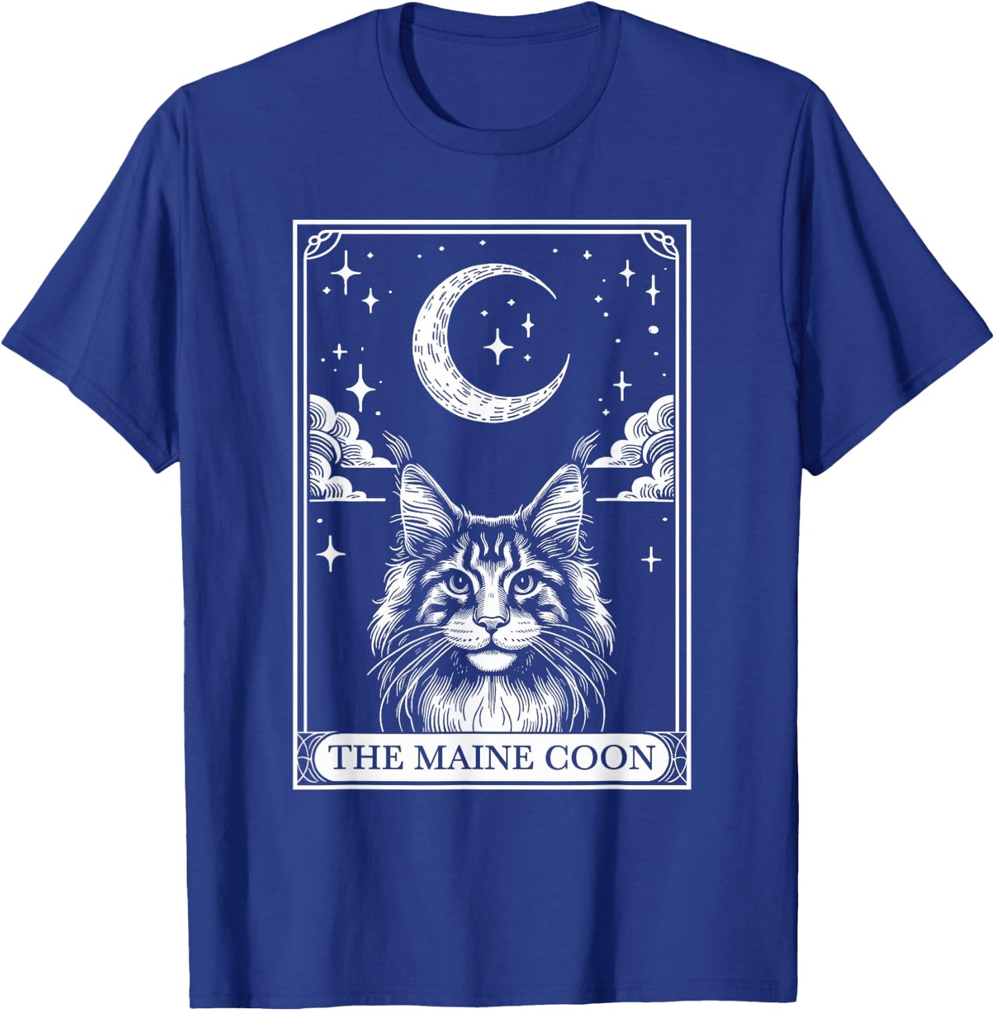 Tarot Card Vintage Crescent Moon MaineCoon Cat Mom Cat Lover Women Kids T-Shirt - T-Shirt | Royal