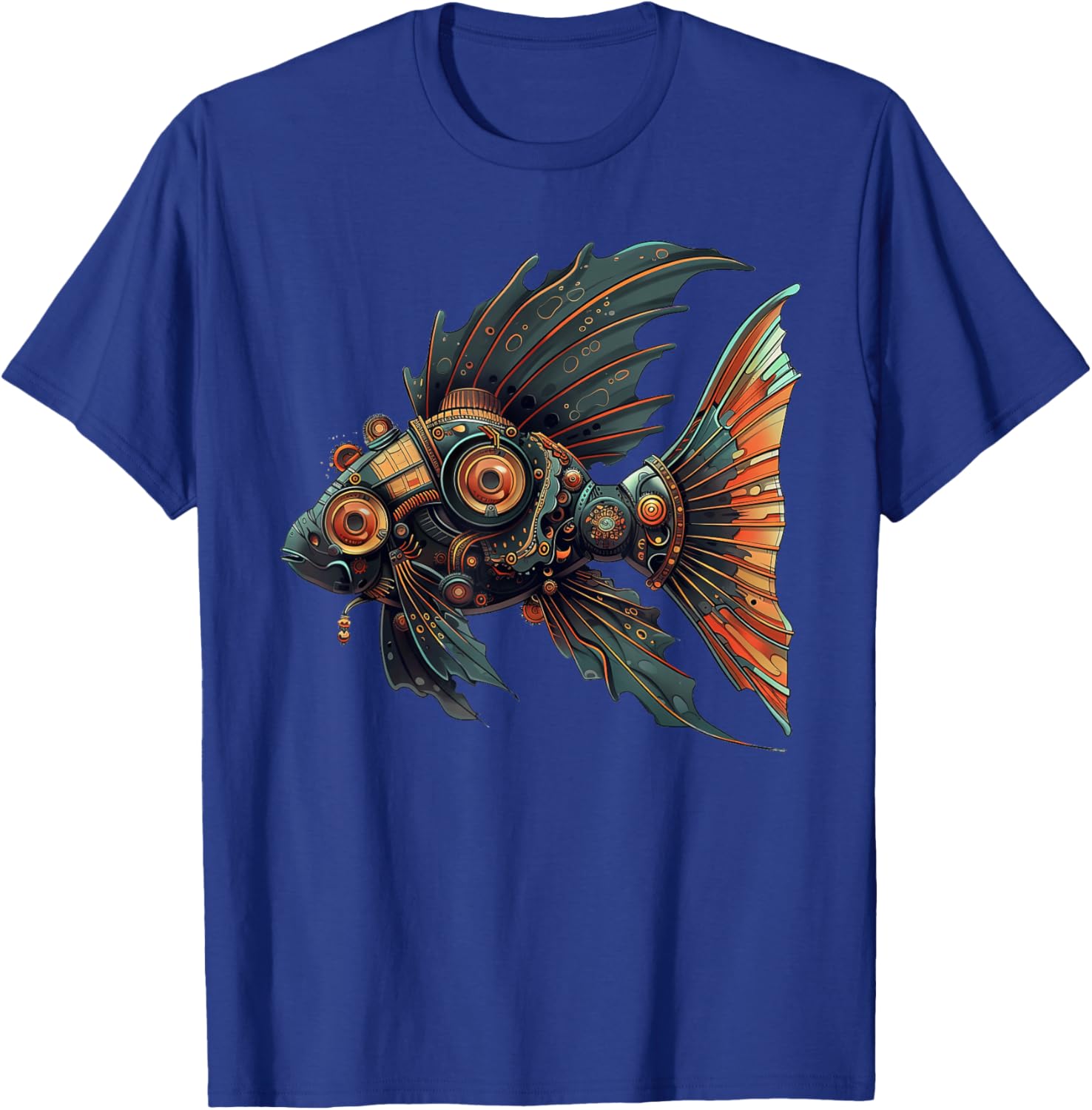 Oscar Fish Steampunk , Small, Black T-Shirt - T-Shirt | Royal