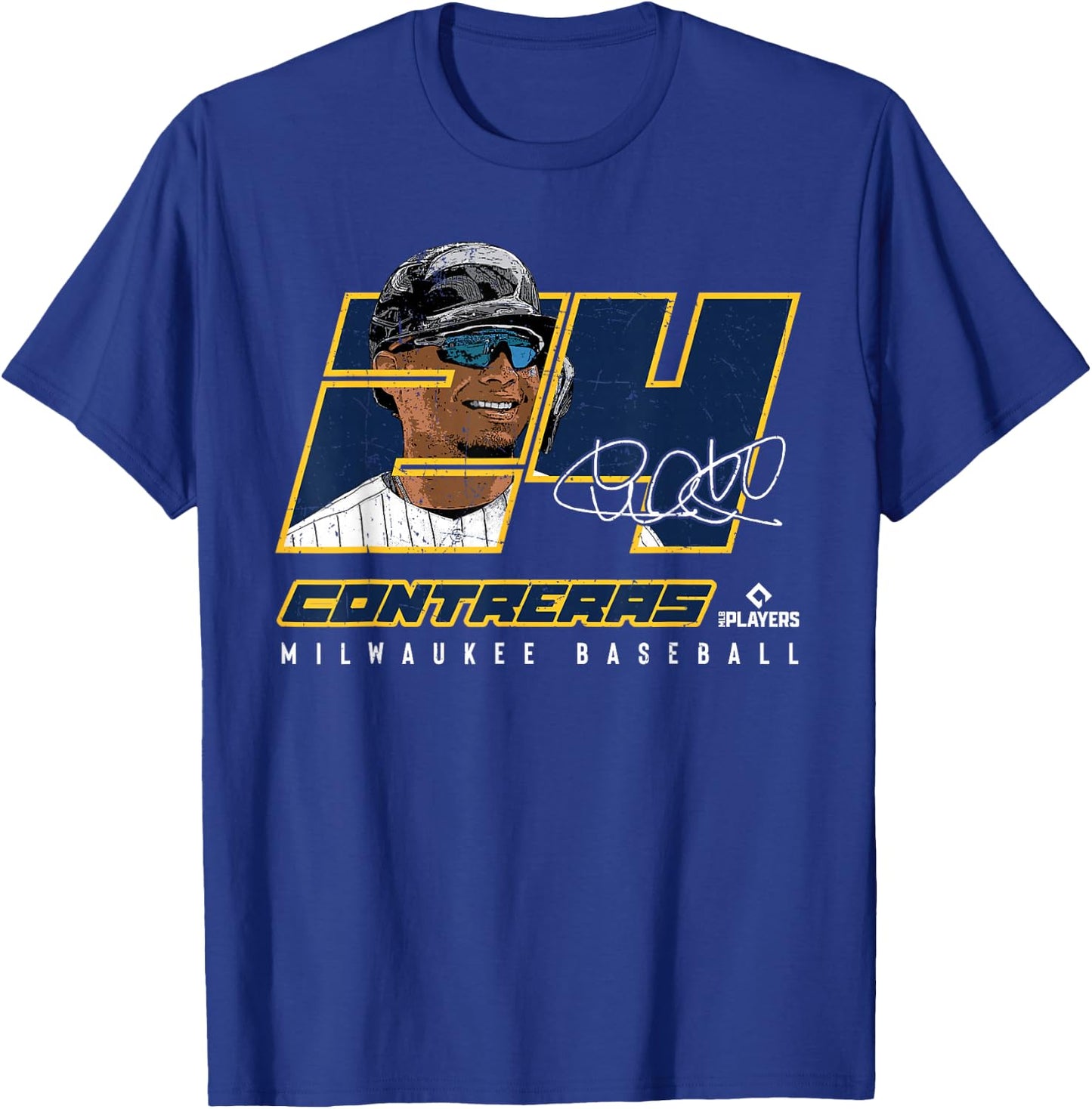 Silhouette William Contreras Milwaukee MLBPA T-Shirt - T-Shirt | Royal