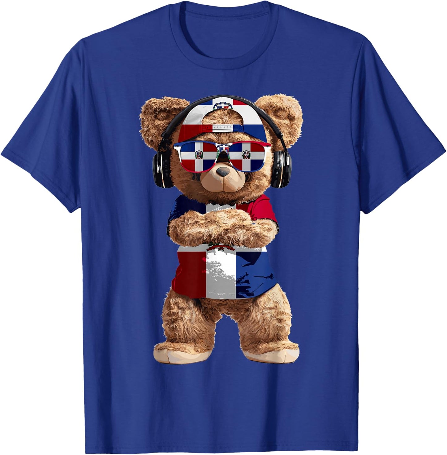 Dominican Republic Flag Souvenirs Bear Products Dominican T-Shirt - T-Shirt | Royal
