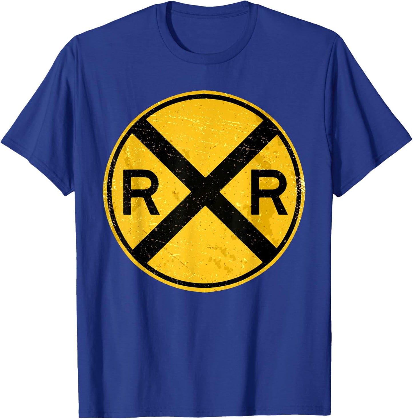 Cool Train Art Women Railroad Crossing Model Train T-Shirt - T-Shirt | Royal