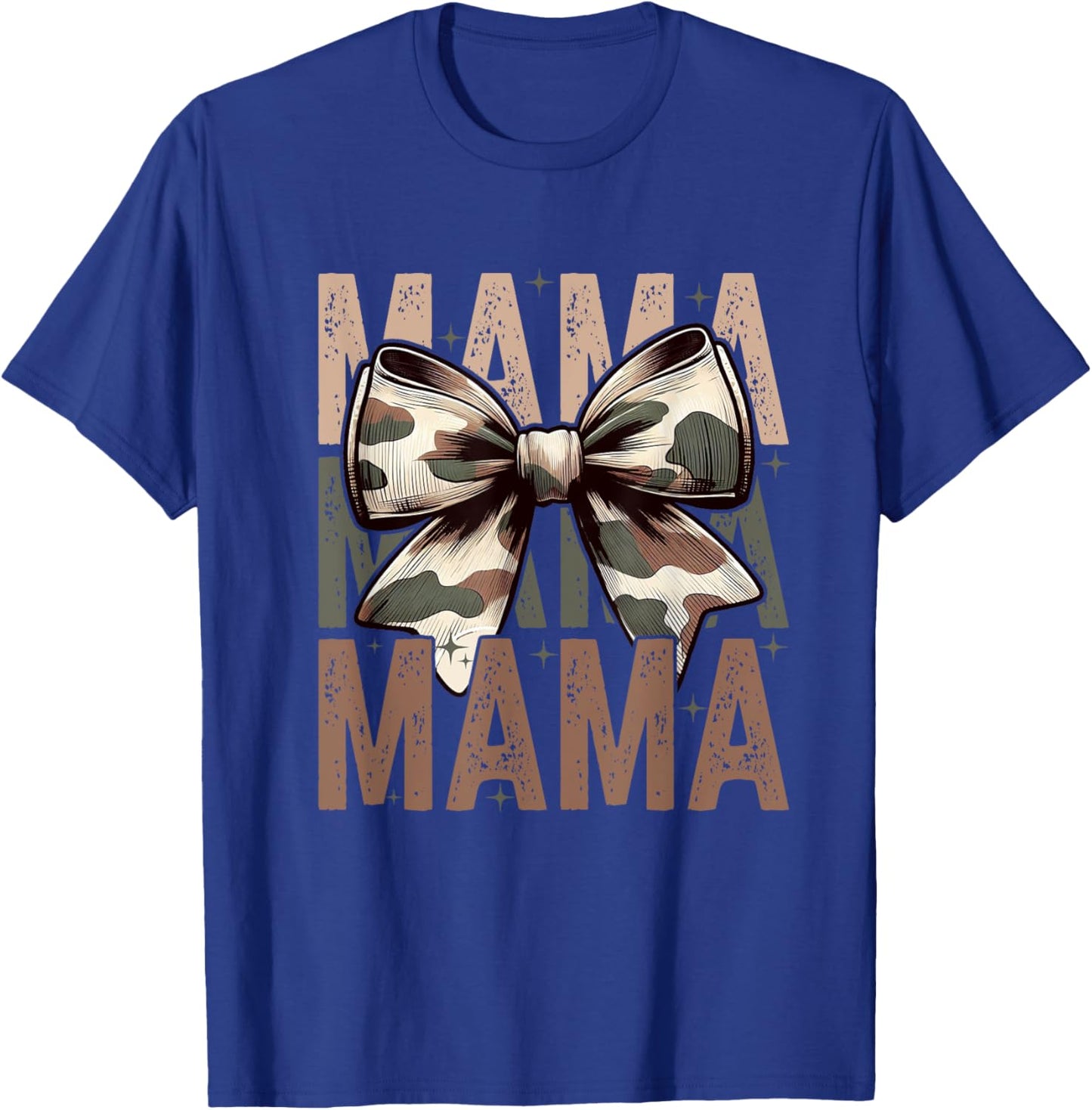 Mama, Girls Camo Coquette Bow, Retro Hunting Funny Gift T-Shirt - T-Shirt | Royal