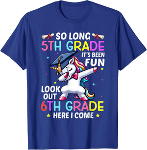 So Long 5th Grade Graduation 6th Grade Here I Come 2024 T-Shirt - T-Shirt | Royal