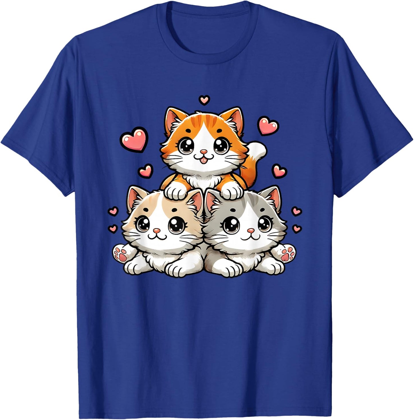 Cute Kawaii Cats Neko Funny Kitten Cat Lover Gift Women Girl T-Shirt - T-Shirt | Royal