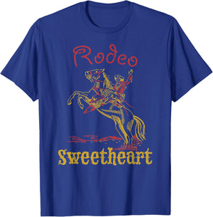 Rodeo Sweetheart Western Cowboy Cowgirl Vintage Cute T-Shirt - T-Shirt | Royal
