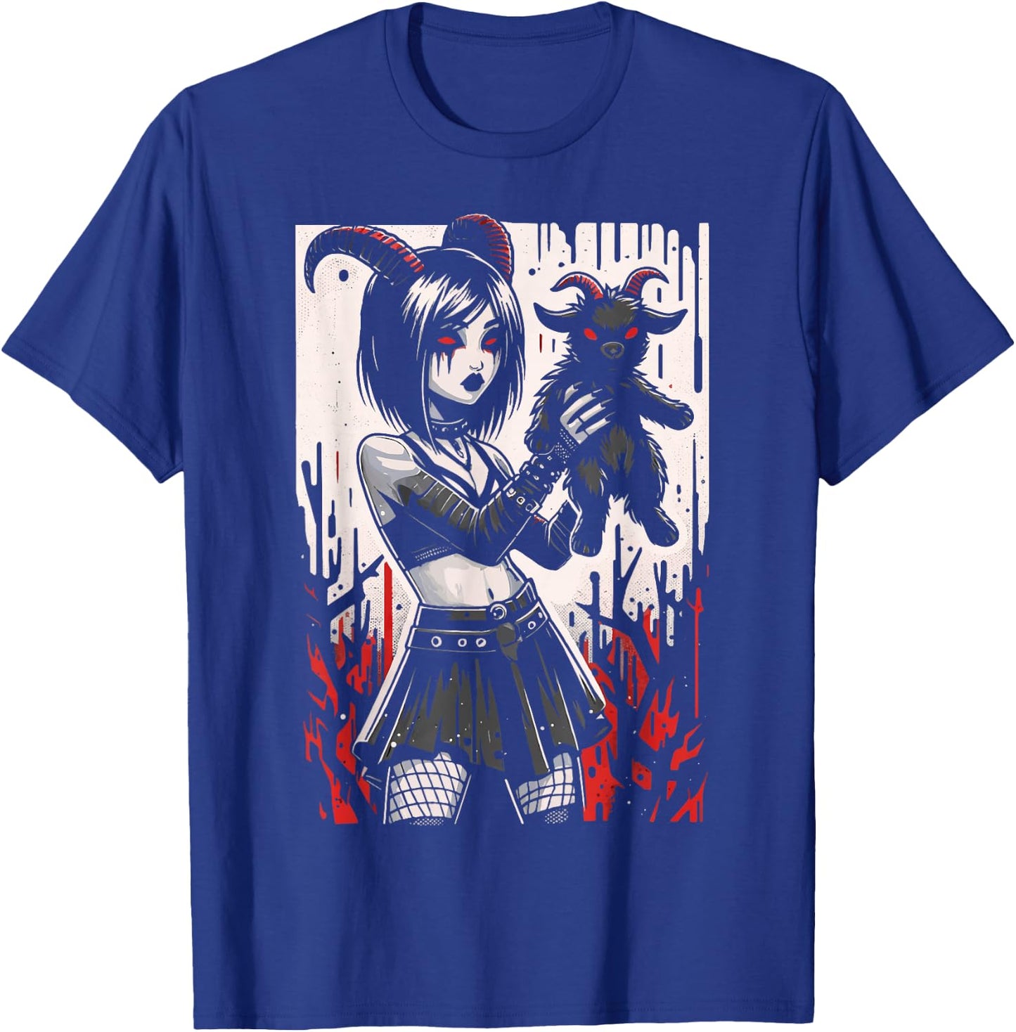 Black Goat Demon Alt Goth Girl Emo Red Occult Grunge Devil T-Shirt - T-Shirt | Royal