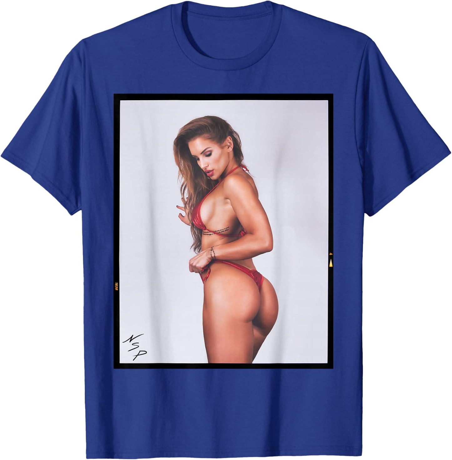 Men's Shirt with Girl On It - Sexy Bikini Model in Red T-Shirt - T-Shirt | Royal