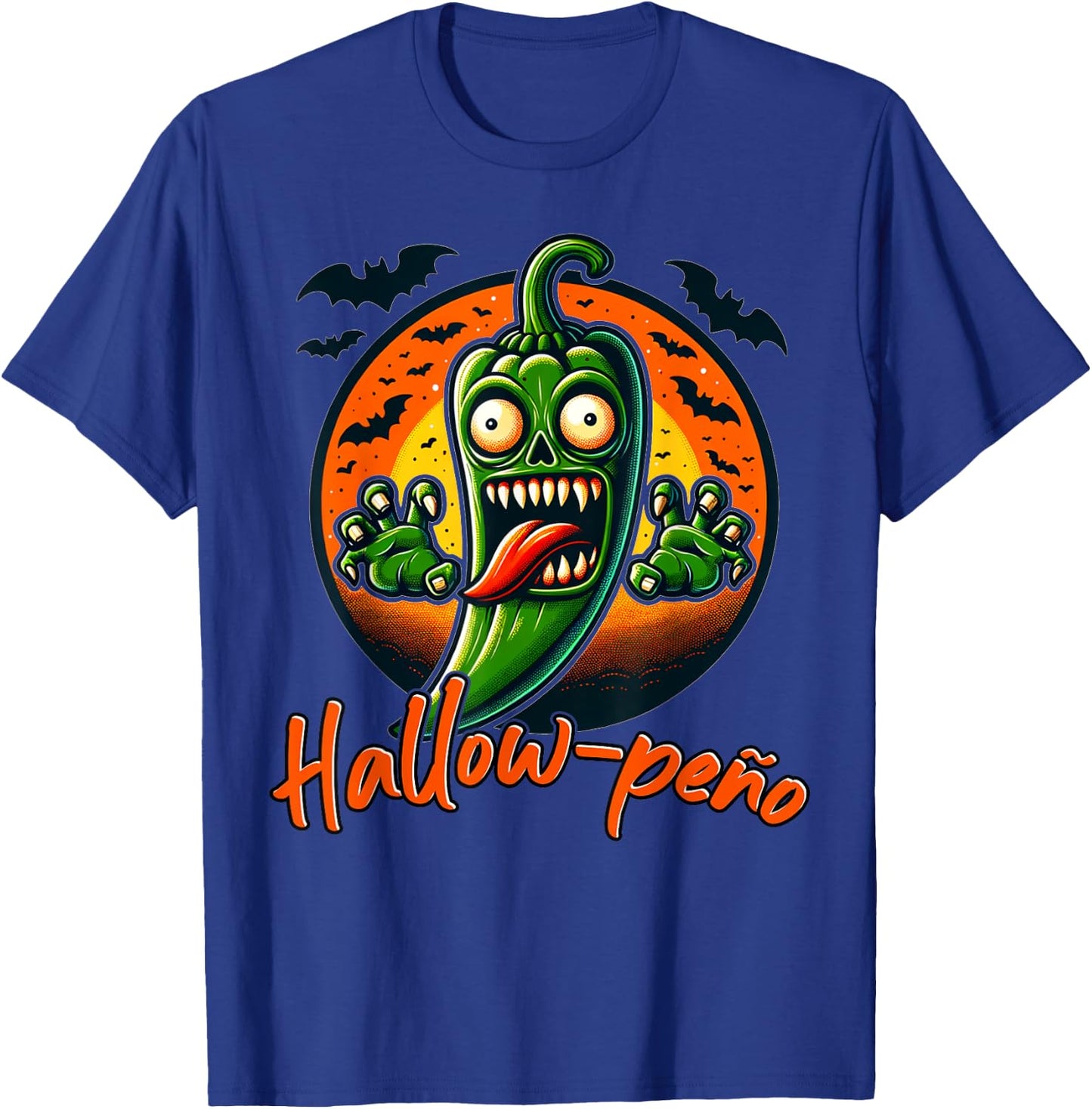 Jalapeno Ghost "Hallow-peno" Halloween Costume T-Shirt - T-Shirt | Royal