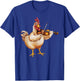 Funny Musician Violinist Cute Chicken Playing Violin T-Shirt - T-Shirt | Royal