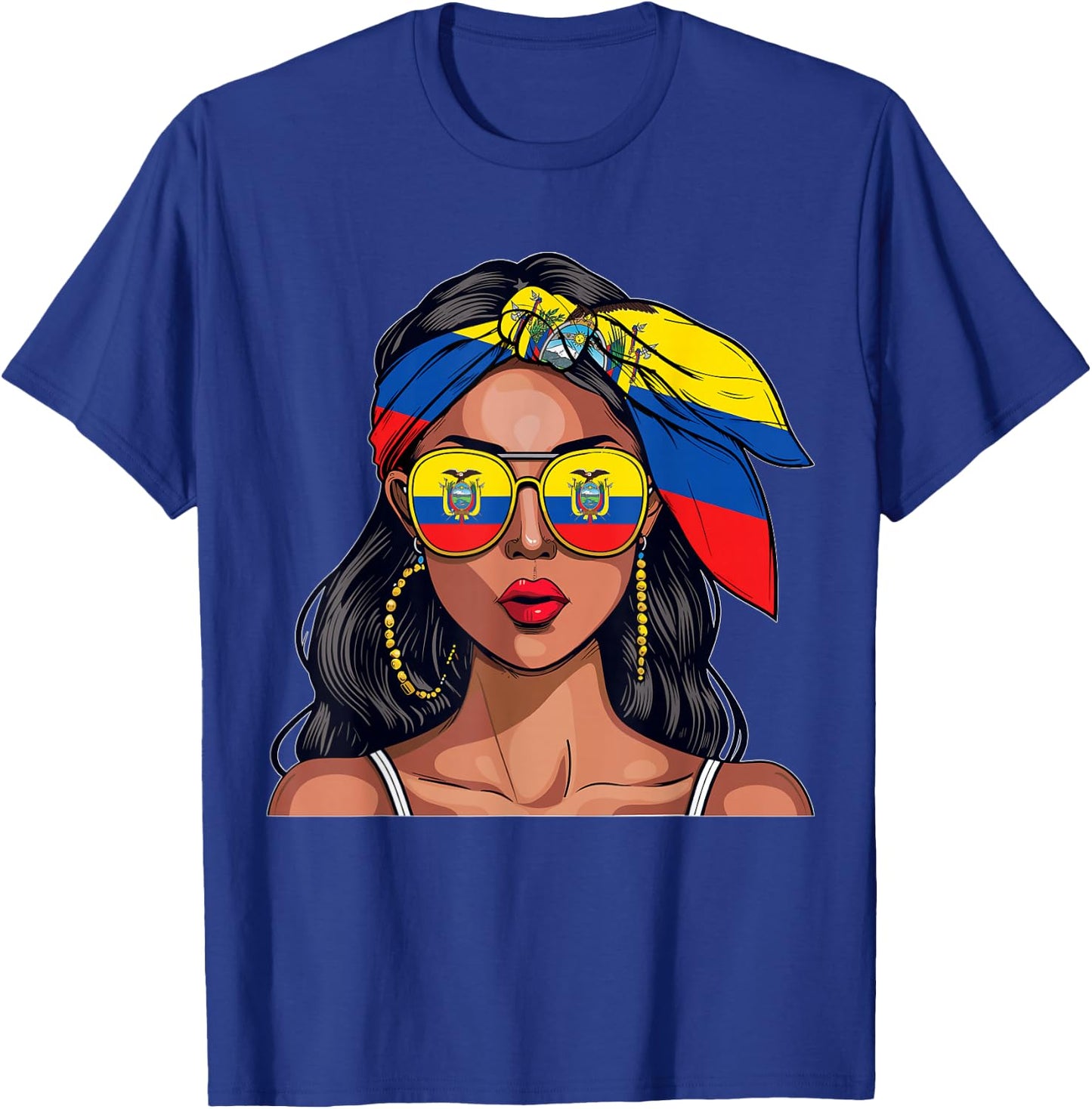 Ecuadorian Souvenirs Products Woman Flag Uniform Ecuador T-Shirt - T-Shirt | Royal