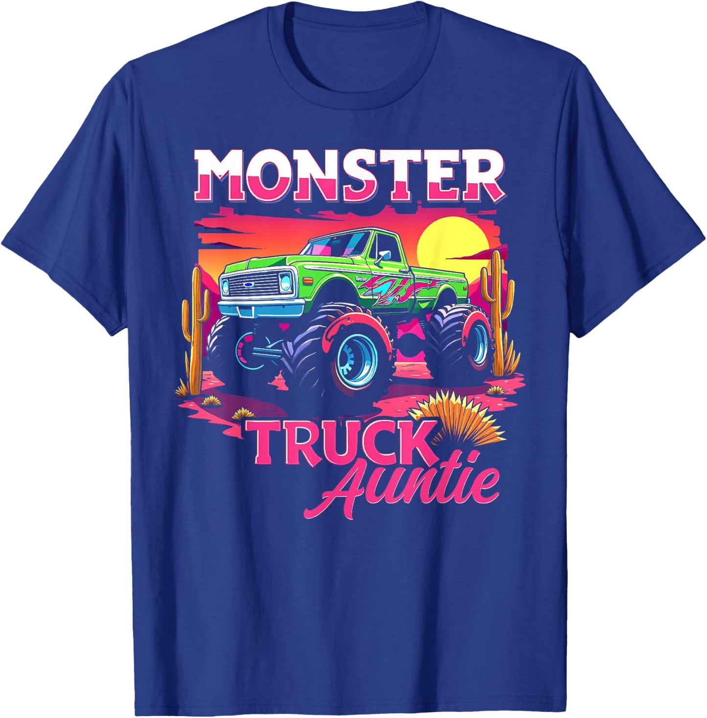 Monster Truck Auntie Matching Family Monster Truck Aunt T-Shirt - T-Shirt | Royal