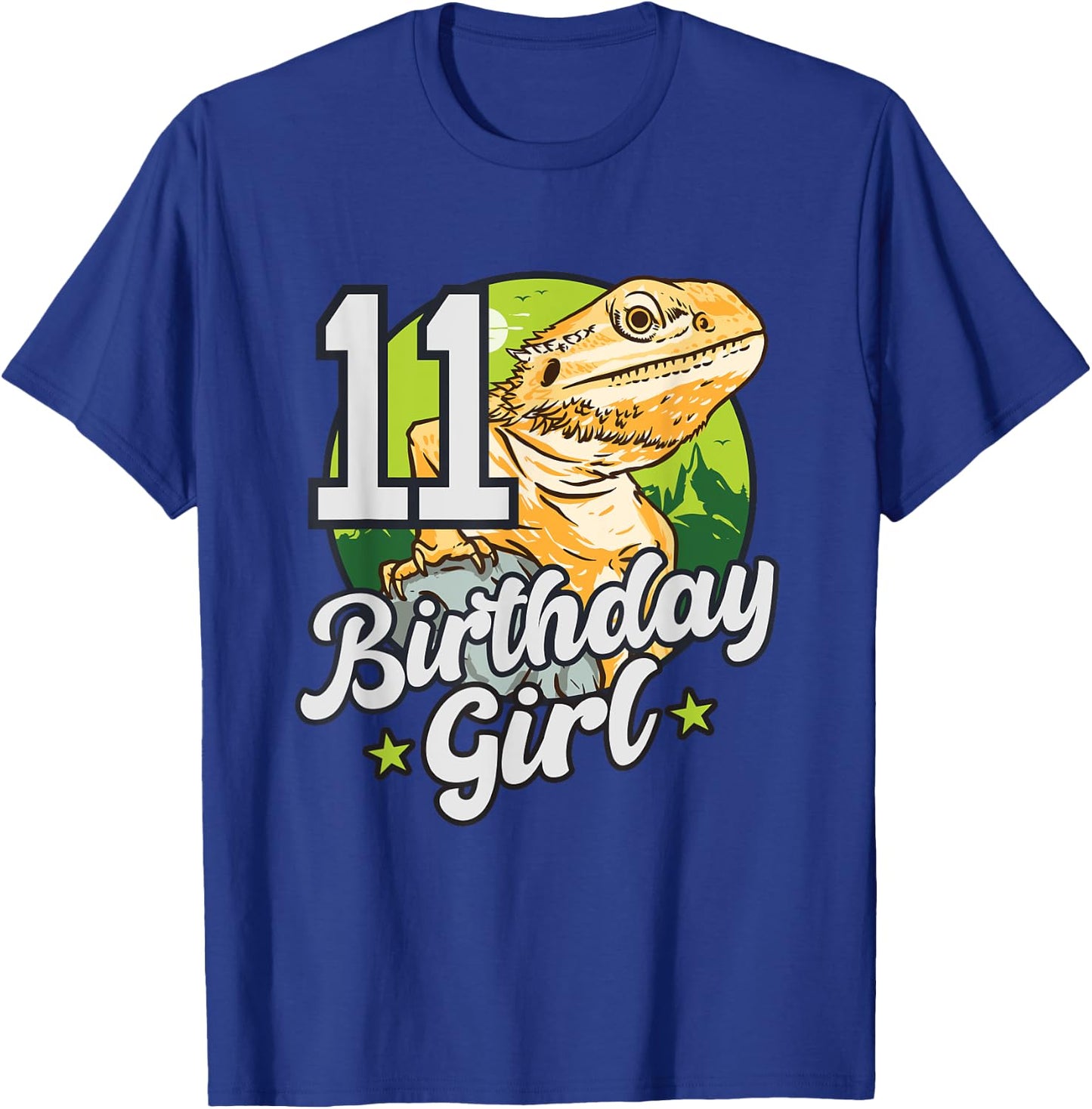 Lizard Birthday 11 Bearded Dragon 11 Year Old Girl T-Shirt - T-Shirt | Royal