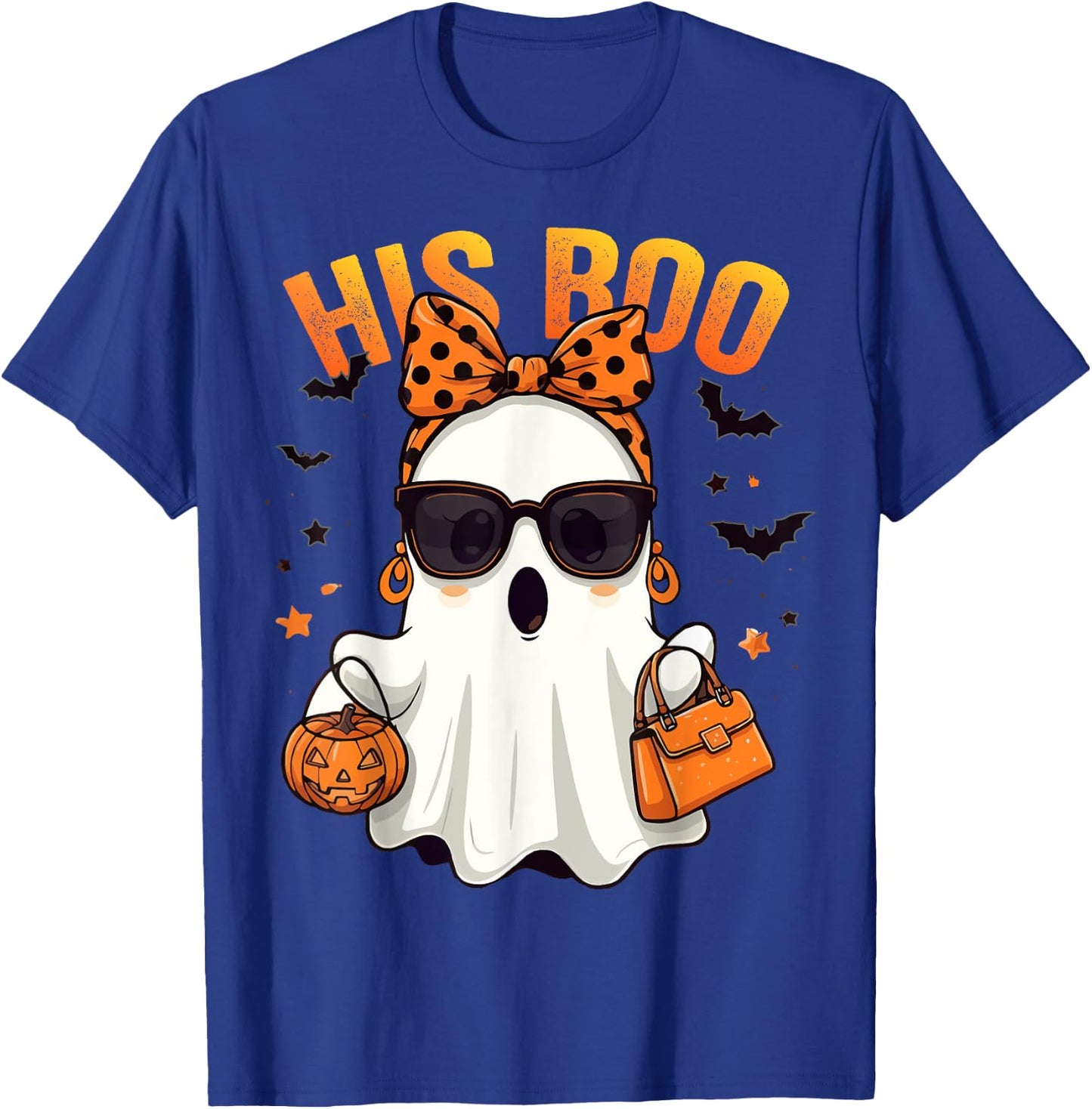 Her Boo His Boo Funny Ghost Matching Couples Halloween 2024 T-Shirt - T-Shirt | Royal