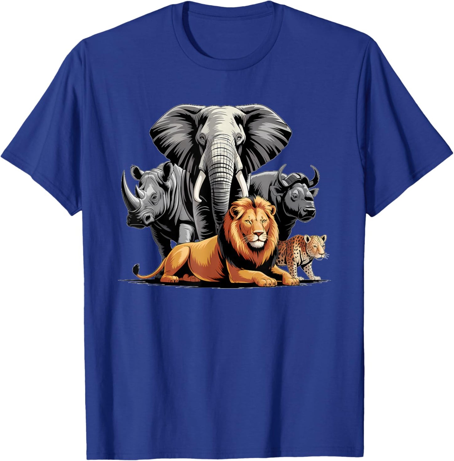 Big 5 Wildlife South Africa Safari T-Shirt - T-Shirt | Royal