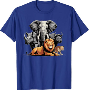 Big 5 Wildlife South Africa Safari T-Shirt - T-Shirt | Royal