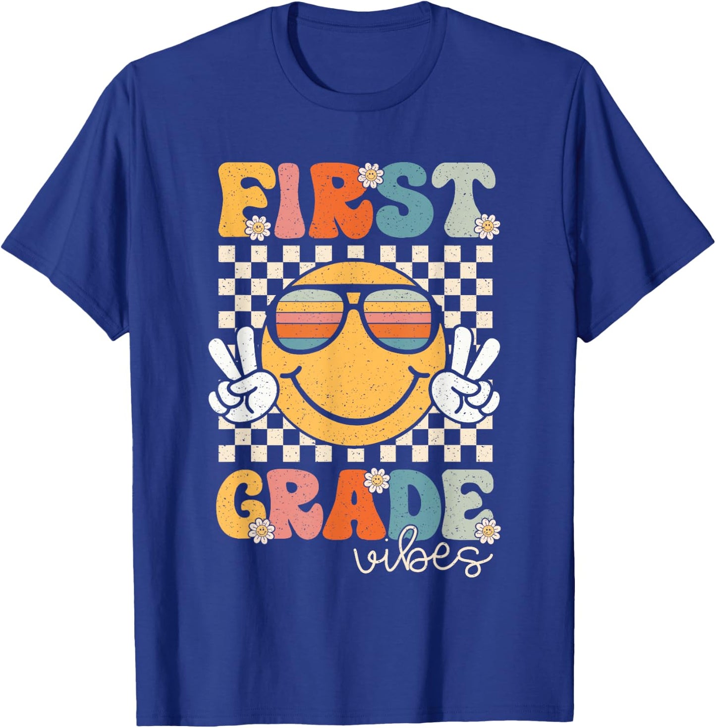 First Grade Vibes Smile First Day of School 1st Grade Team T-Shirt - T-Shirt | Royal