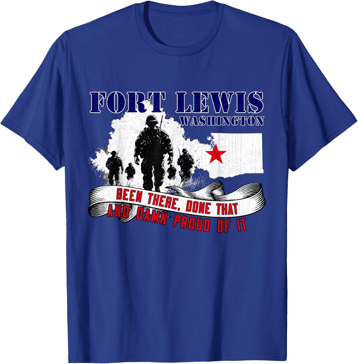 Fort Lewis Washington US Military Base Veterans Day T-Shirt - T-Shirt | Royal